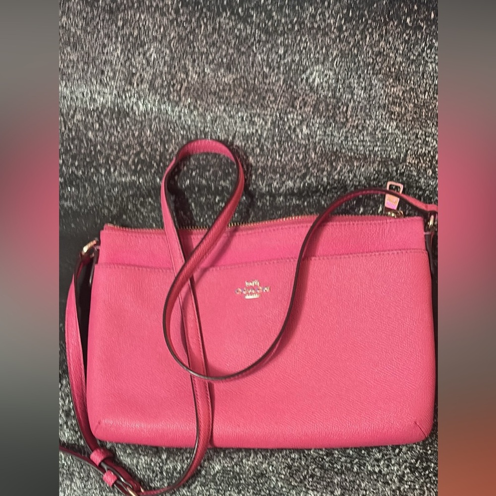 Coach Pink Pebbled Leather Crossbody Bag